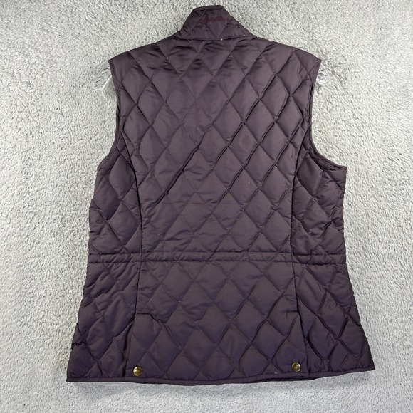 Eddie Bauer Vest Womens Medium Purple Goose Down Quilted Puffer Bubble Snap - Picture 2 of 8